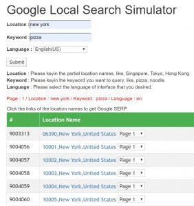 google local search simulator